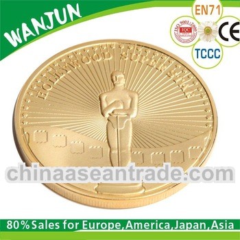 Promotional metal gold plated commemorative coin