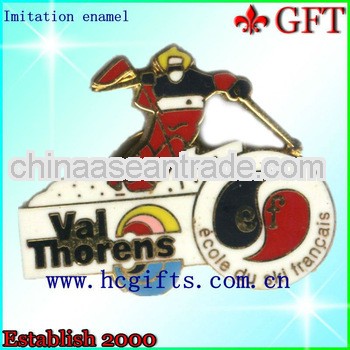Promotional soft enamel metal badge screw pin
