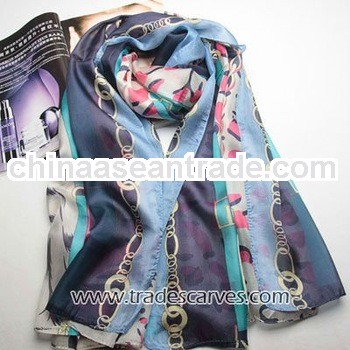 Pure silk popular leppard paj brand name designer scarves