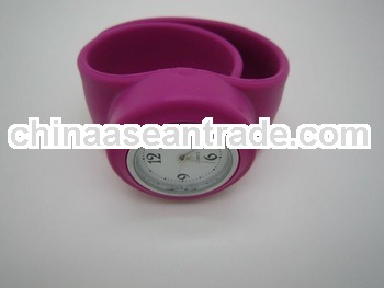 Purple Best Selling Silicone Slap Watch With Quartz Movement