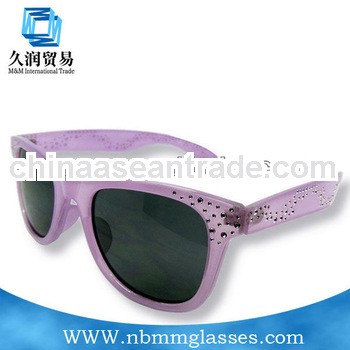 Purple womens custom rhinestone sunglasses