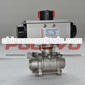 Q681F 1/2'' welded pneumatic hot water ball valve