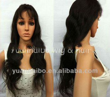 Quality Cheap Price 22" #1b Loose Wave, Indian Virgin human hair full lace wig