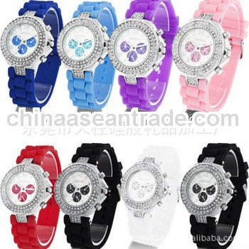 Quartz movt jelly geneva silicone watches