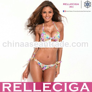 RELLECIGA Latest Sexy Girls Swimwear - New High Contrast Jungle Pattern Halter Top & Side-tie Ho