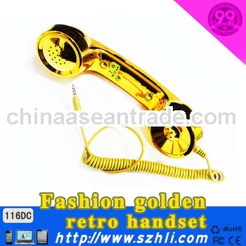 Radiation Protection Echo eliminating handset in retro style with stunning glittering golden surface