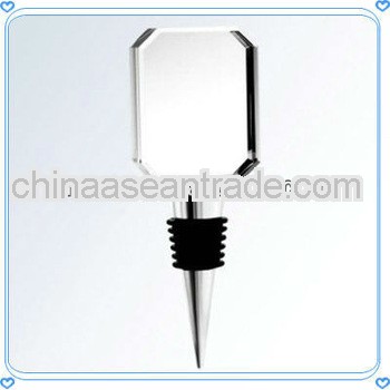 Rectangle Shaped Blank Glass Wine Stopper for Promotional Gifts
