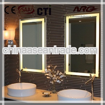 Rectangular lighted frame mirror