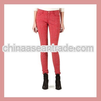 Red slim long pant custom for women