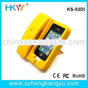 Retro corded desk/dock handset,anti-radiation,built-in speakers,no need power for iphone/mobile phon