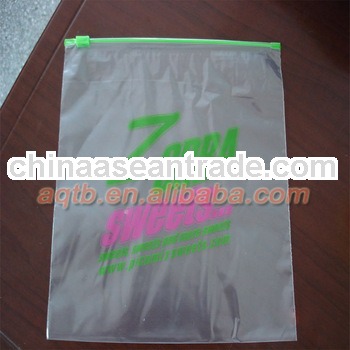 Reusable printed zipper bag with side slider