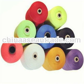 Ring Twist dope dyed yarn with plastic cones in white or colors / 100 polyester spun yarn