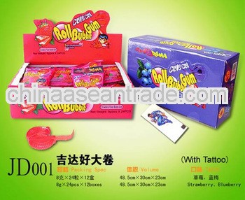 Roll Bubble Gum With Tattoo