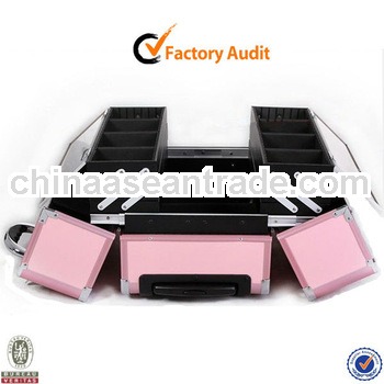 Rolling Aluminum Chrome Plastic Hard Case Trolley Luggage