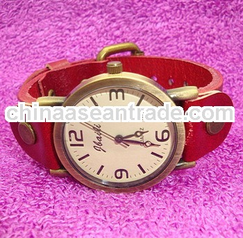 Rome rivet stud punk bracelet leather fashion korean retro vintage ladies watch