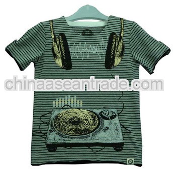 Round Neck Strip Rock Children Shirts