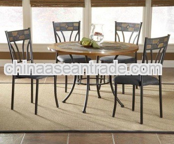 Round dining table and chair metal furniture