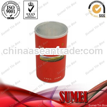 Round green tea tin box wholesale
