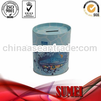 Round money tin cans