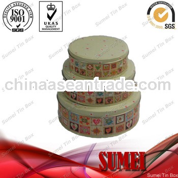 Round tin boxes set supplier