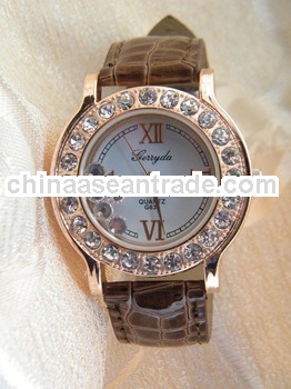 Royal stop watch diamond Leather woman