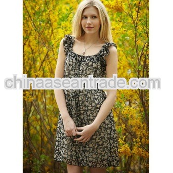 Ruffled Straps Chiffon Floral Dress