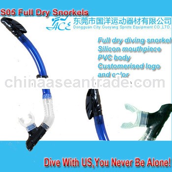 S05 China professional full dry diving snorkel, adult scuba snorkel set