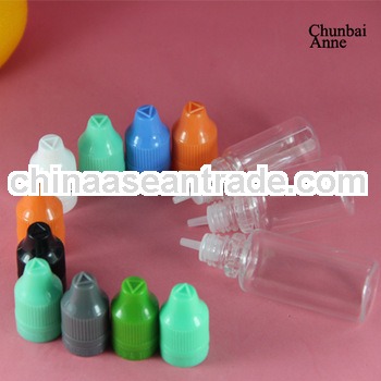 SGS/TUV certificated clear 10 ml pet dropper bottles with childproof tamper cap