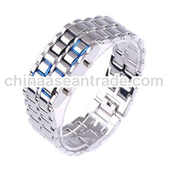 SHARP Lava Style Iron Samurai Metal LED Watch