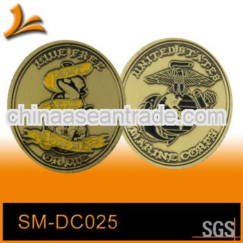 SM-CD025 Custom Metal Skull Challenge Coin with Souvenir Box