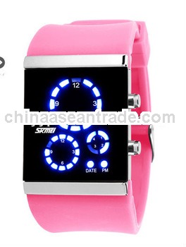 SW0116 2013 New Style Mirror Face Silicone Led Watch