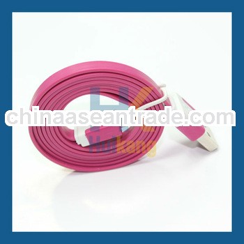 Sale! Overall Length 1 Meter to 3 Meters High Quality Flat USB Cables for iphone 5