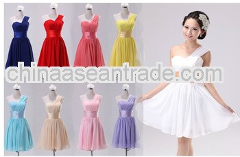 Sexy One shoulder Formal Ball Cocktail Evening Prom Party Short Mini Dress