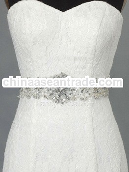 Shinny Silver Crystal Tulle Beaded Belts