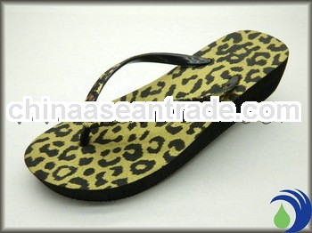 Shiny Sexy Leopard Print Women Wedges Shoes EVA High heel slipper