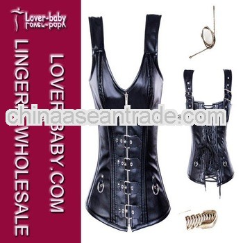 Shoulder Straps and Metal Zipper Up In Front Women Sexy Body Shaper Garter