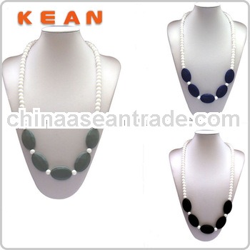 Silicone Jewelery Breakaway Clasp/Mom Wholesale Teething Food Grade Chew Beads Necklaces