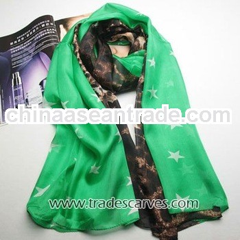 Silk colorful leopard printing large brand pashmina scarf