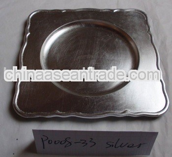 Silver Plastic charger plate