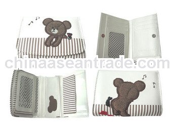 Simple design green style kids wallets for promotion