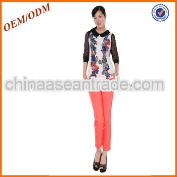 Slim Fit Fashionable Red Pants Women