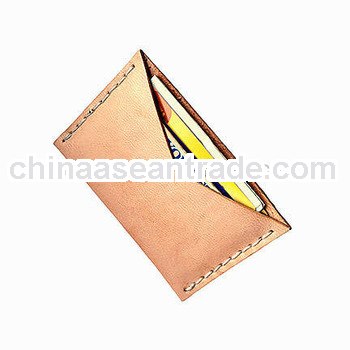 Slim Horizontal design pu leather card bag/ card holder