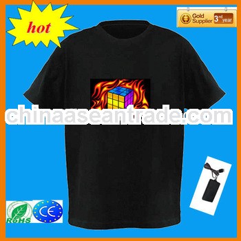 Sound Activated EL Light T-Shirt Dance Rave Party Music Concert