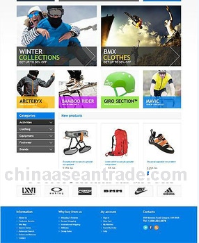 Sportswear company business website, build website, online promotion services web design