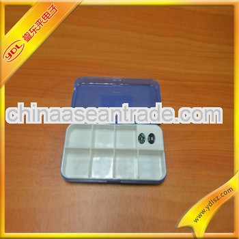 Square plastic travel pill box