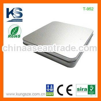 Square unprinted CD/DVD tin boxes