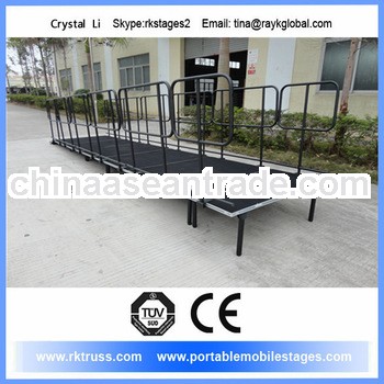 Stage slope with guardrail for concert.portable stge ramp