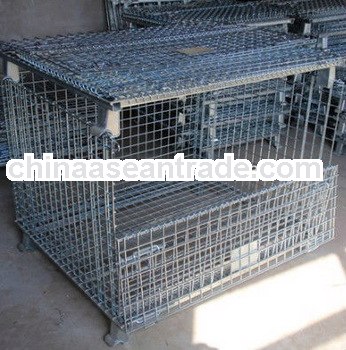 Steel galvanized fold and stack steel storage containers