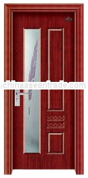 Steel security door with glass (heat transfer-print) new new new TD-S086