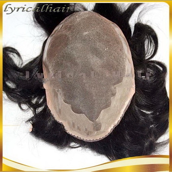 Stock mono thin skin PU hairpieces for Good sales